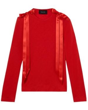 Simone Rocha Bow Ribbon Tail Long Sleeve T-Shirt - Red