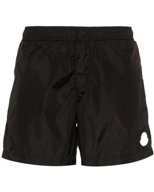 Moncler Logo-Patch Swim Shorts - Black