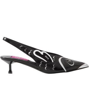 PUCCI Leather Slingback Court Shoes - Black
