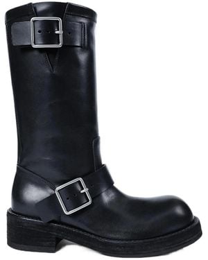 Ann Demeulemeester Sarith Engineer Biker Boots With Buckles - Black