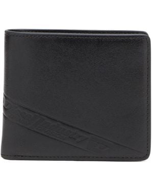 DIESEL Leather Bi-Fold Wallet - Black
