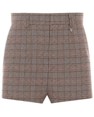 Aniye By Cleo Checked Tailored Shorts - Grey