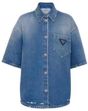 Prada Denim Logo Shirt - Blue