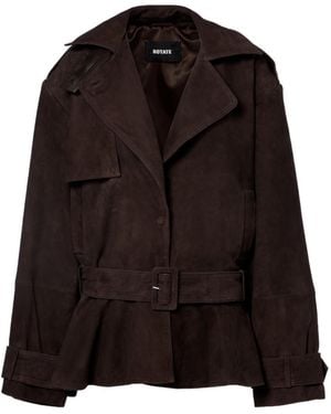 ROTATE BIRGER CHRISTENSEN Leather Jacket With Detachable Belt - Black