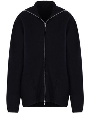 Yohji Yamamoto Zip-Up Long-Sleeved Cardigan - Blue