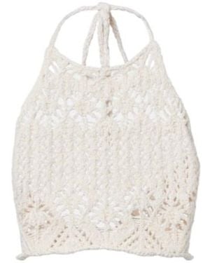 Alanui Lagoon Romance Cotton-Blend Crochet Crop Top - White