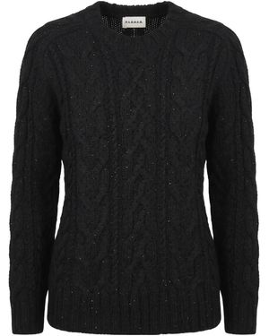 P.A.R.O.S.H. Sequin-Embellished Cable-Knit Sweater - Black