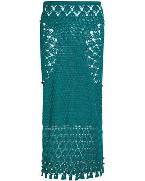 Rabanne Cotton Lace-Up Dress - Green
