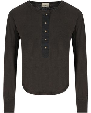 Isabel Marant Buttoned Crew Knitted Jumper - Black