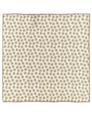 Brunello Cucinelli Polka-Dot Silk Pocket Square - Natural