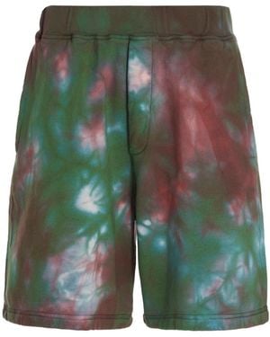 DSquared² Tie Dye-Print Cotton Track Shorts - Green