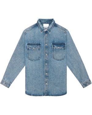 Isabel Marant Long-Sleeved Button-Up Denim Shirt - Blue