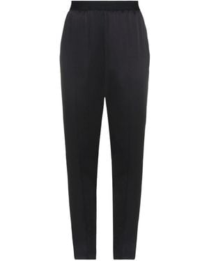 Maison Margiela Solid-Color Satin Trousers - Black