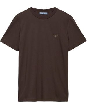 Prada T-Shirt En Jersey - Brown