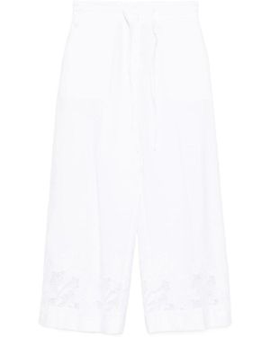 P.A.R.O.S.H. Elastic Waist Casual Pants - White