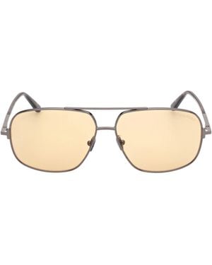 Tom Ford Eyewear Tex Pilot Frame Sunglasses - Natural