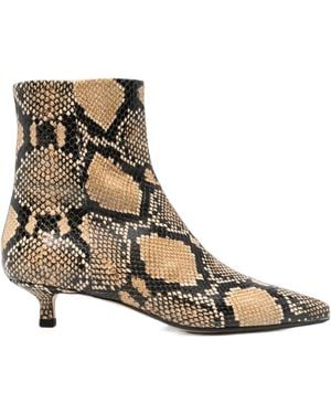 Aeyde Sofie Snakeskin-Effect Leather Ankle Boots - Natural