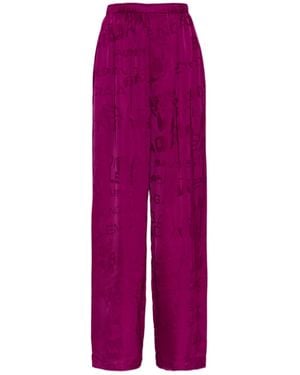 Balenciaga Wide-Leg Pants - Purple