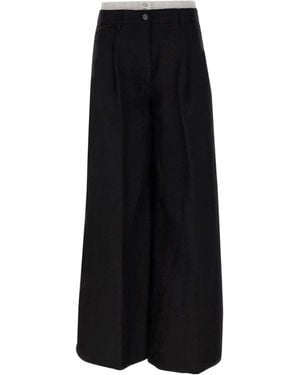 REMAIN Birger Wide-Leg Button Casual Pants - Black