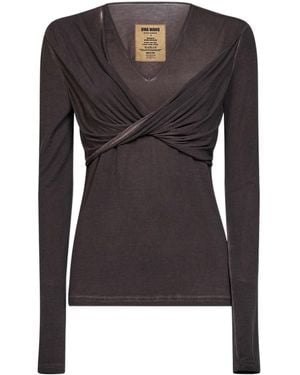 Uma Wang Long-Sleeve Knit Top - Black