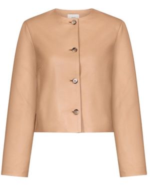Loulou de Saison Raho Button Leather Jacket - Natural