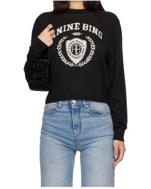 Anine Bing Long-Sleeve Knit Top - Black