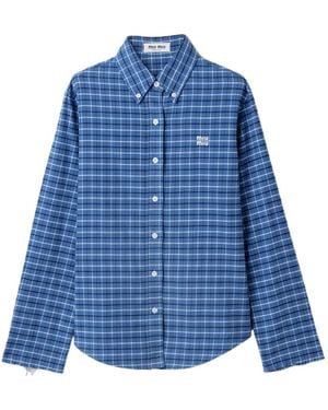 Miu Miu Flannel Shirt - Blue