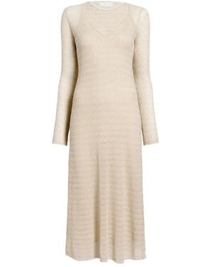 Proenza Schouler Knitted Long-Sleeve Midi Dress - Natural