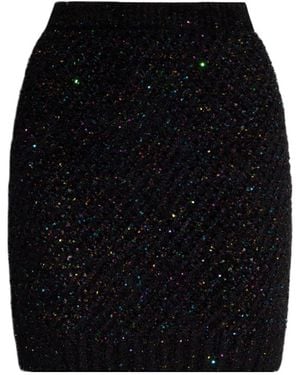 Balmain Sequin Embellished Pencil Skirt - Black