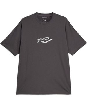 Y-3 Liquid Logo Short Sleeve T-Shirt - Grey