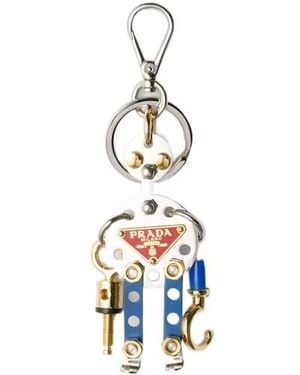 Prada Robot Metal Keychain Charm - White