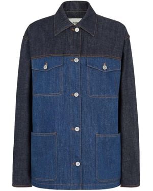 Fendi Two-Tone Denim Jacket - Blue
