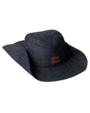 Miu Miu Letter Cowboy Hat - Blue