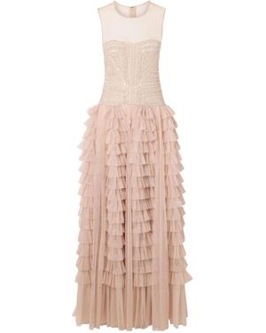 Ulla Johnson Crochet And Tulle Gown - Pink
