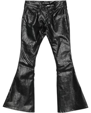 Junya Watanabe Faux-Leather Flared Trousers - Black