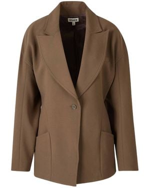 STAUD Dropped-Shoulder Blazer - Brown