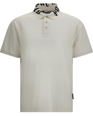 Palm Angels Neck Logo Polo Shirt - Grey