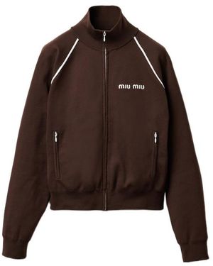 Miu Miu Technical Yarn Sweatshirt - Brown