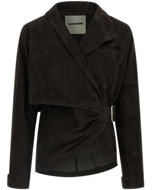 DARKPARK Cindy Belted Suede Jacket - Black