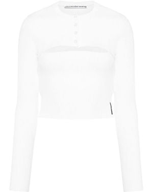 Alexander Wang Cropped Knit Top - White