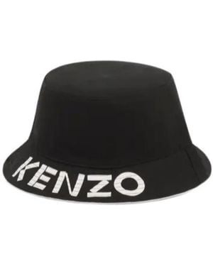 KENZO Logo Patch Reversible Bucket Hat - Black