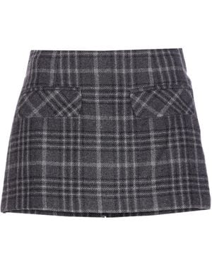 Aniye By Plaid Mini Skirt - Gray