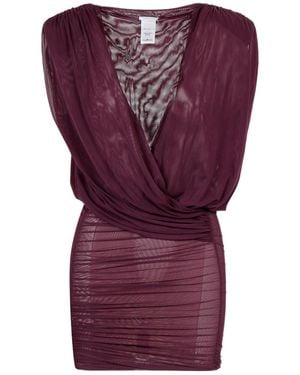 Amazuìn Ruffled Mini Dress - Purple
