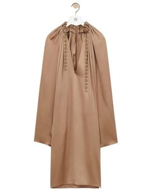 Loewe Long-Sleeved Chained Dress - Natural