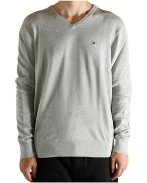 Tommy Hilfiger Long-Sleeved V-Neck Sweatshirt - Gray