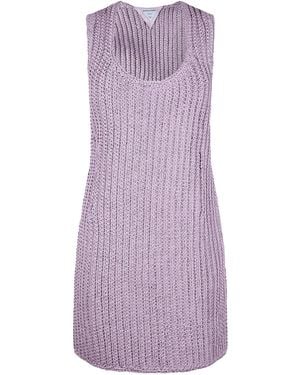 Bottega Veneta Chunky Knit Mini Dress - Purple
