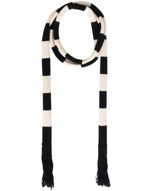 Zadig & Voltaire Striped Tasselled Scarf - White