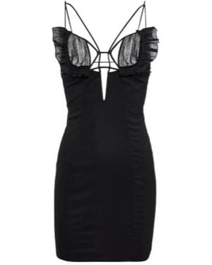 Nensi Dojaka Frill-Trimmed Minidress - Black