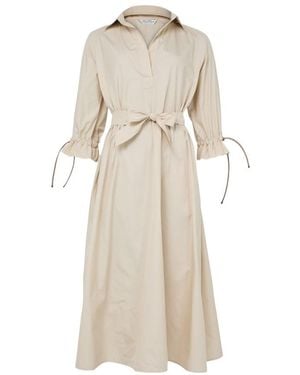 Max Mara Belted Maxi Dress - Natural