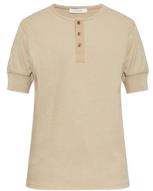 Lemaire Ribbed Henley Top - Natural